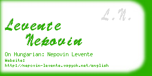 levente nepovin business card